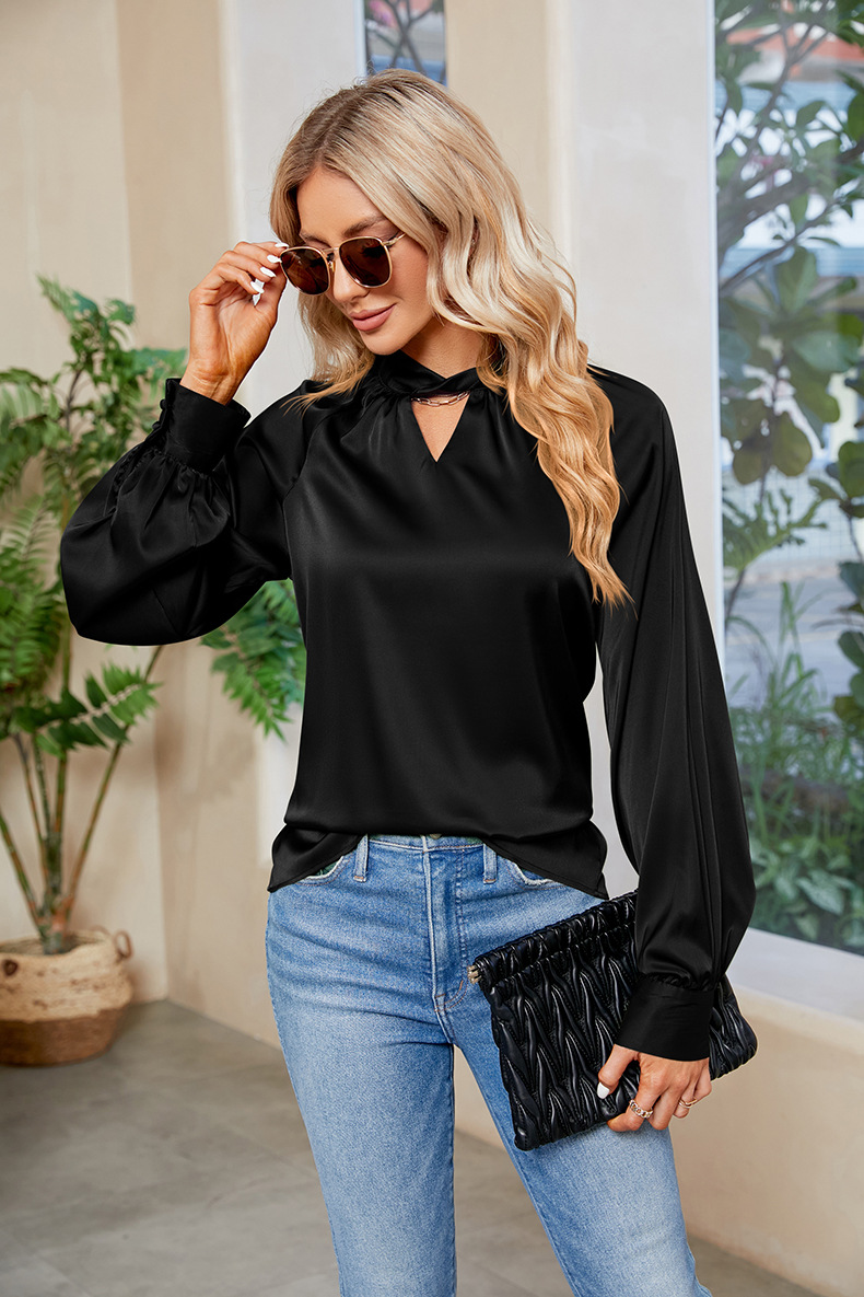 Women's Blouse Long Sleeve Blouses Elegant Solid Color display picture 20