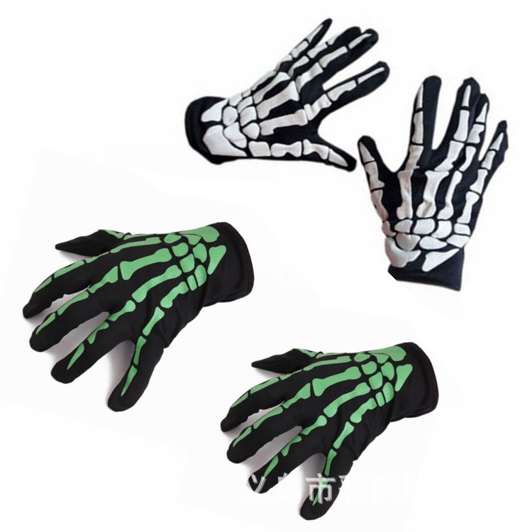 Guantes de esqueleto de Halloween guantes de esqueleto de Pascua baile de maquillaje noche de terror fantasma garra fantasma mano fantasma guantes de hombre