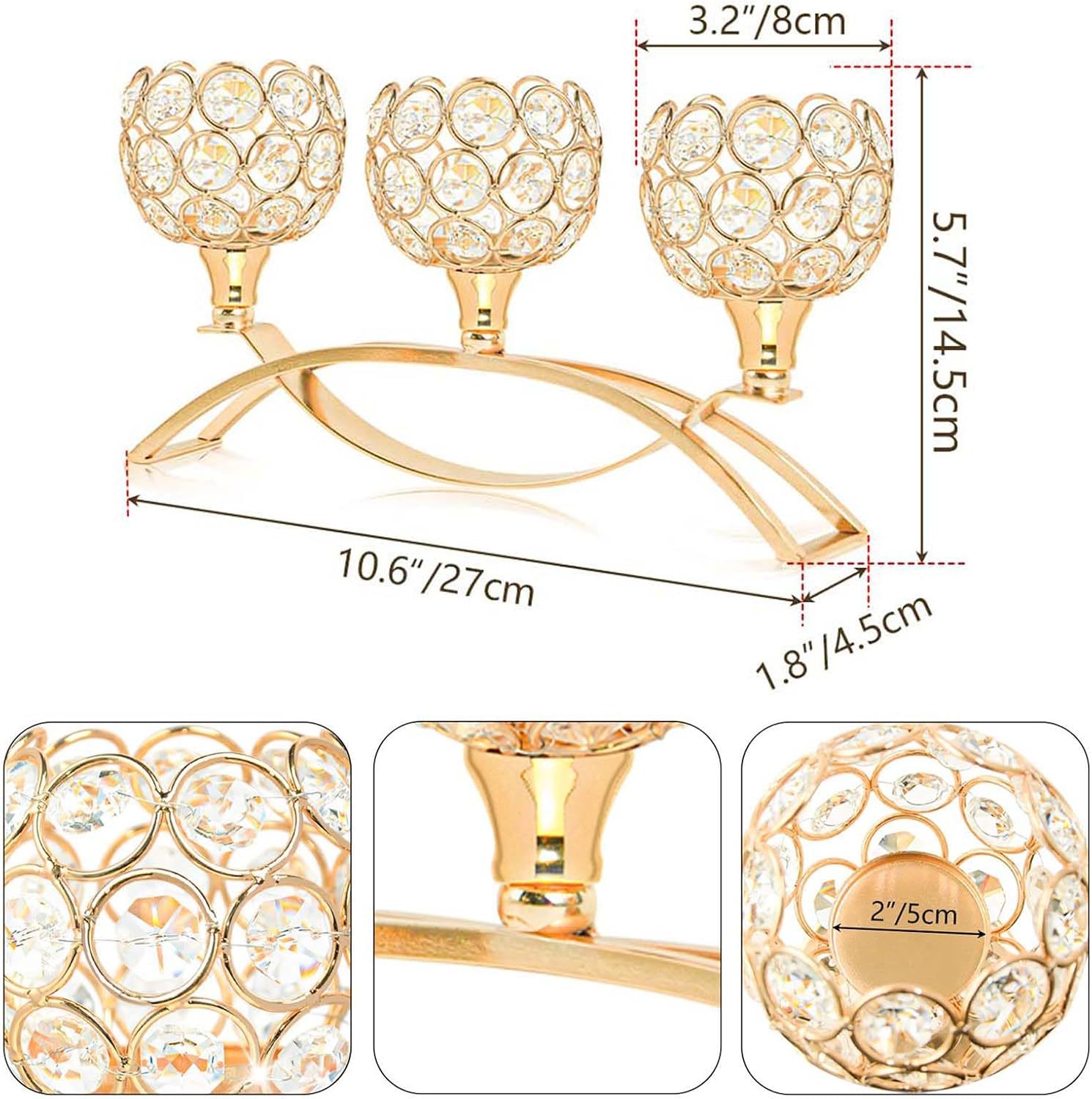 Amazon cristal candelabro decoración para el hogar candelabro elegante decoración de mesa para el hogar decoración de boda