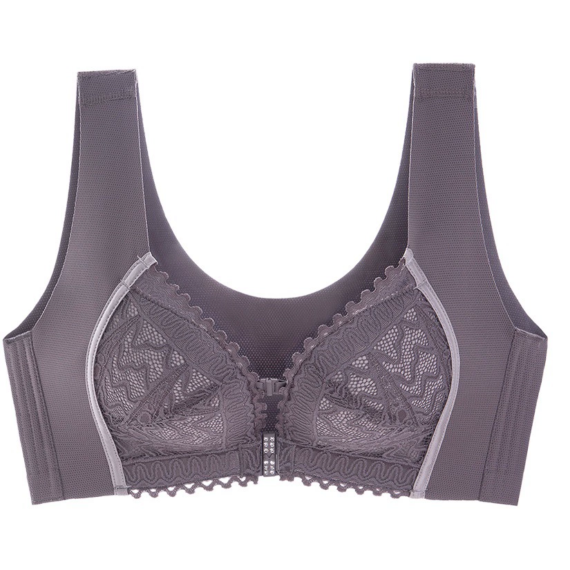 Бесшовный бюстгальтер-топ с застежкой спереди, эффектом пуш-ап, защитой от провисания, спортивный бюстгальтер, со встроенным дизайном без спинки и вкладышами для груди.