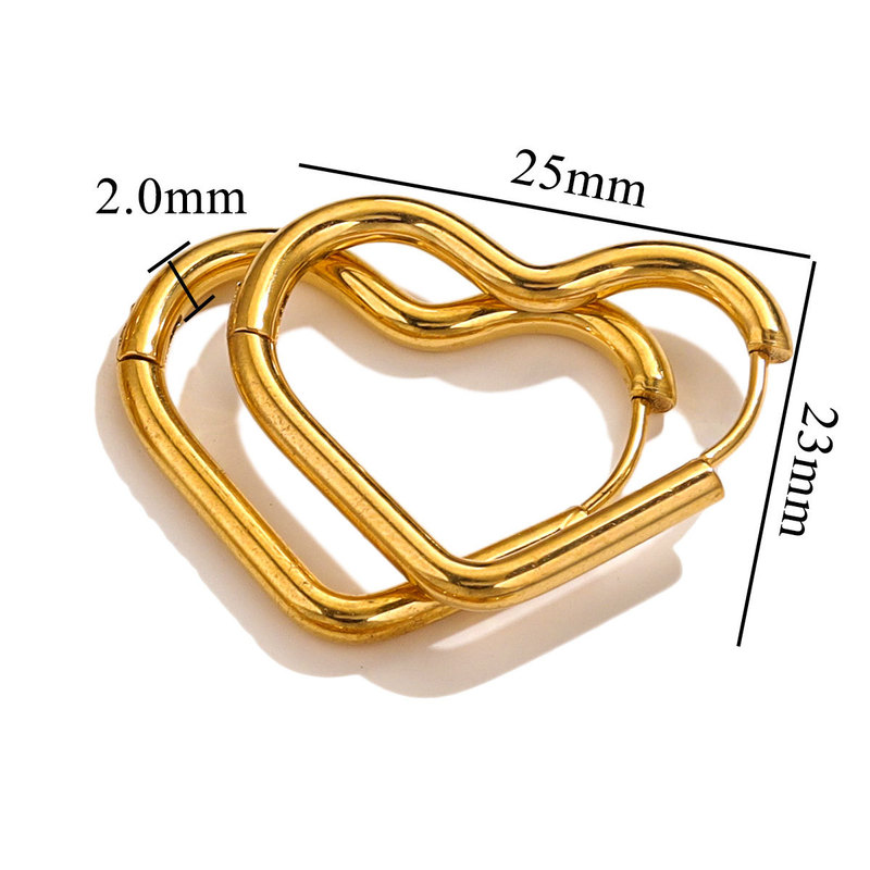ステンレス愛イヤリングチタン鋼防水桃心耳ボタンファッションシンプルDIYイヤリングアクセサリー部品|undefined