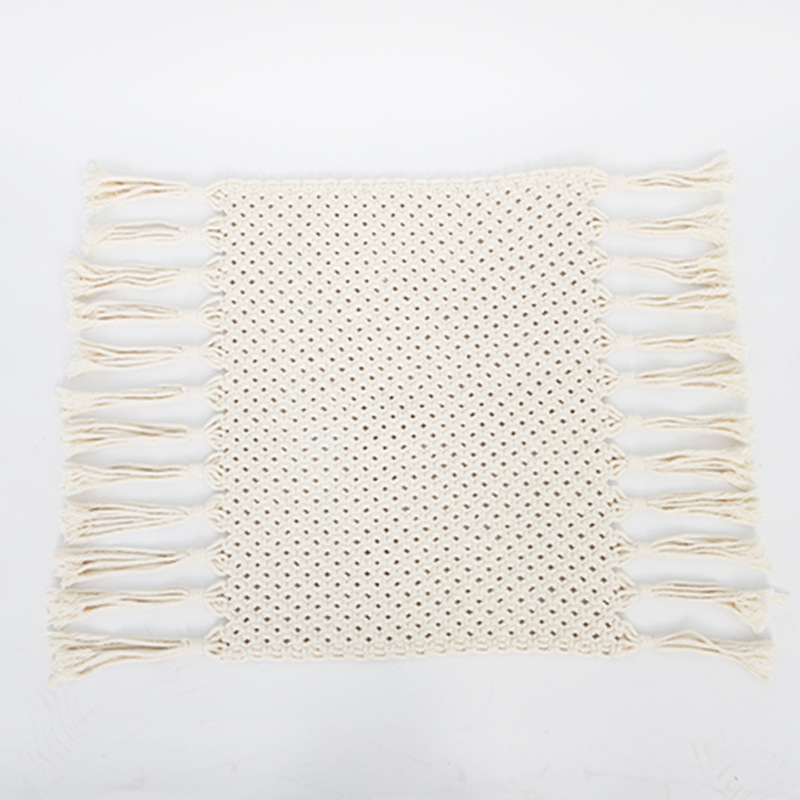 新款北欧印花棉线编织地毯 客厅卧室床边地毯酒店民宿地垫 棉脚垫