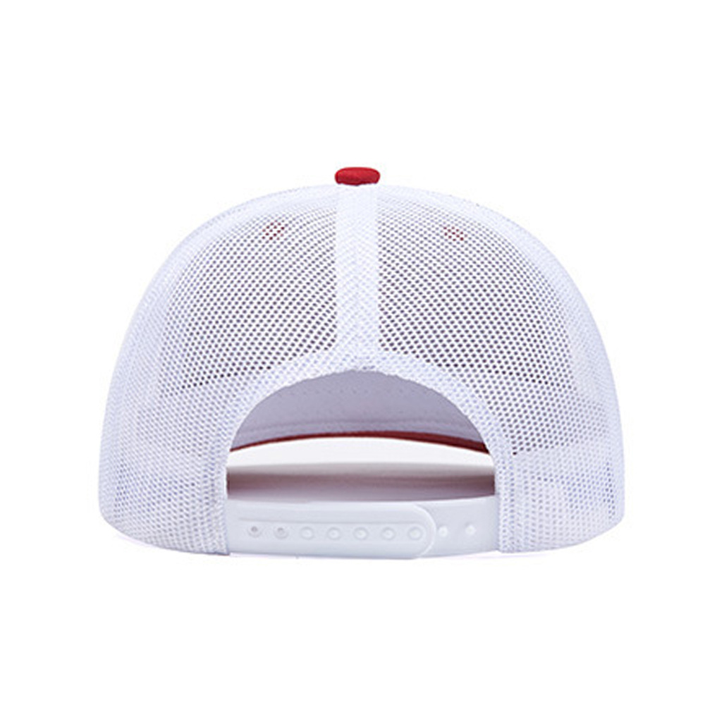 Casquette de baseball rouge et blanche été avec logo en cuir_voghion.com