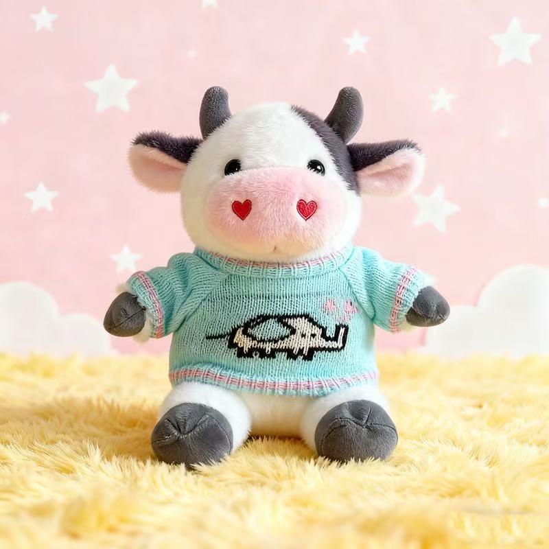 Transfronterizos de vestir grandes flores juguetes de peluche muñecas de vaca zodiacal muñecas de tela regalo muñecas de vaca de flores muñecas