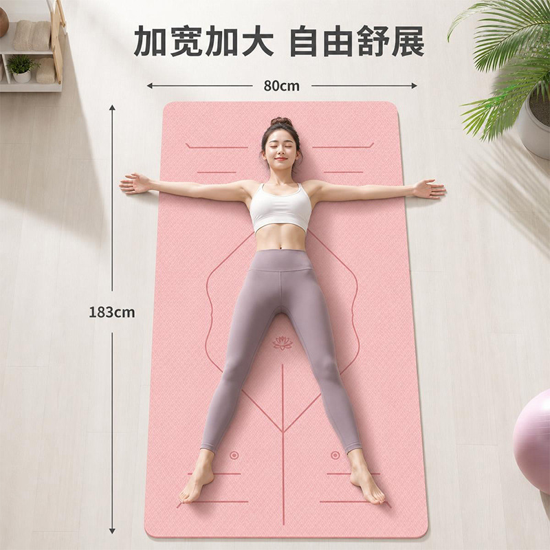 Tapete de Yoga y Fitness de EVA Antideslizante Amortiguador con Línea de Postura para Ejercicio