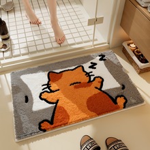 跨境卡通浴室地毯进门口垫卫生间地垫植绒地垫防滑吸水柔软垫批发