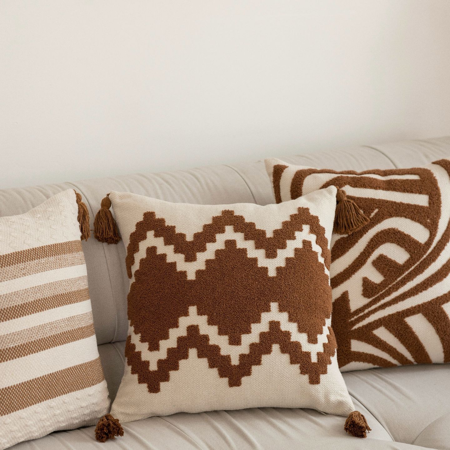 Transfronterizo nuevo estilo nórdico retro línea geometría jacquard bordado cojín muebles sofá sala de estar residencial hotel image 4