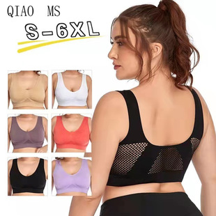 Hollow Grid Breathable Sports Underwear Sport bra Yoga plus size No Steel Rings Sports Bra Vest for Women