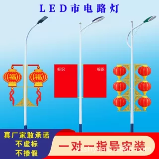 户外LED市电路灯市政工程5/6/7/8/10米 自弯臂灯杆大功率照明灯