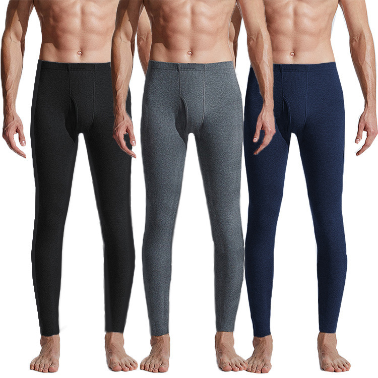 Men's Double-Side Fleece Lined Non-Pilling Warm Winter Leggings, Thick Warm Inner Briefs for Autumn/Winter, Loose Fit Heated Underpants