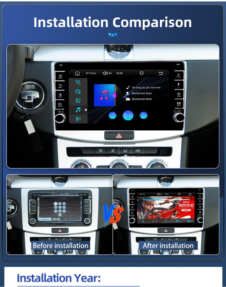 9inch Suitable for Volkswagen Magotan Cc Passat B7 B6 Car Central Control Large Screen Navigation Carplay Player