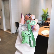 韓版卡通恐龍公仔鑰匙扣時尚情侶包包鑰匙鏈軟膠恐龍氣車用品掛件