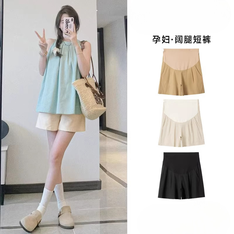 Maternity Shorts, Summer Thin Style, Loose Wide-Leg Casual Pants for Outdoor Wear, Pregnancy Yamamoto Leggings, Plus-Size Maternity Wear, Summer Outfit Maternity Shorts, Summer Thin Style, Loose Wide-Leg Casual Pants for Outdoor Wear, Pregnancy Yamamoto Leggings, Plus-Size Maternity Wear, Summer Outfit