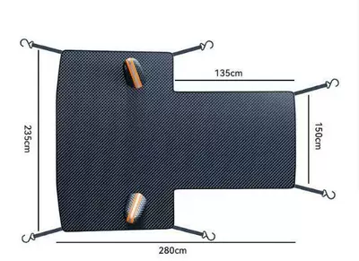 Car snow shield winter anti-snow and anti-freeze half-cover - 280235m-oxford-fabric-with-orange-reflective-strips-6-straps