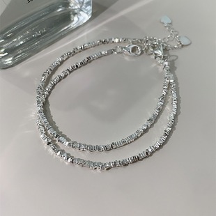 Broken Silver Several Two Bracelet 2024 New Entry Luxury Girlfriend Bracelet Niche Design Broken Silver Women's Jewelry