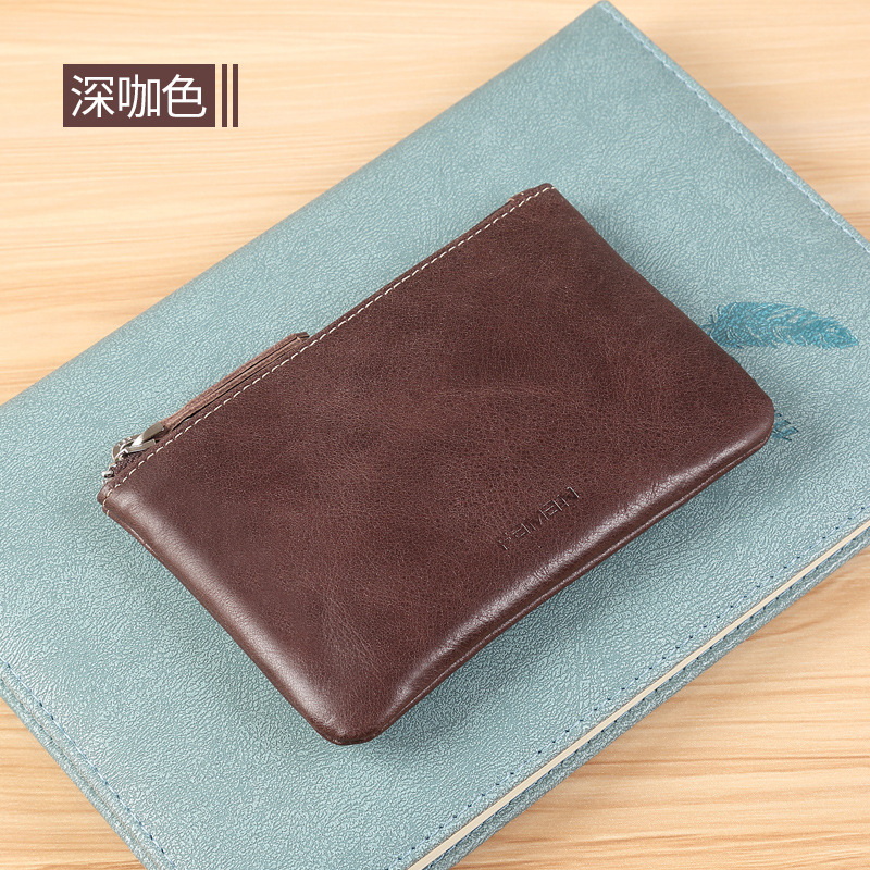 Cartera pequeña, mini bolso de moneda de cuero para hombre, bolso de tarjeta de cambio simple multifuncional, bolso de dinero ultrafino, mano para mujer, hombre