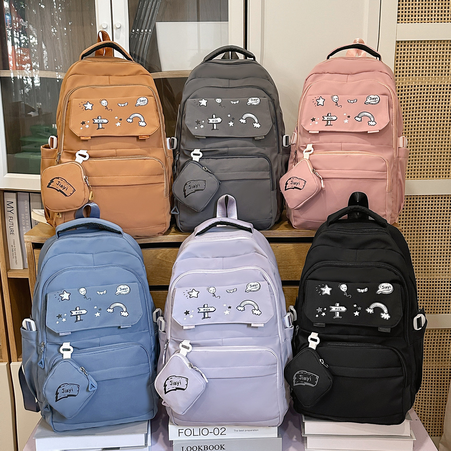 Japón pequeña y fresca dulce mochila estudiantil JIAYISTAR encantadora mochila de hombro casual para estudiantes de secundaria secundaria
