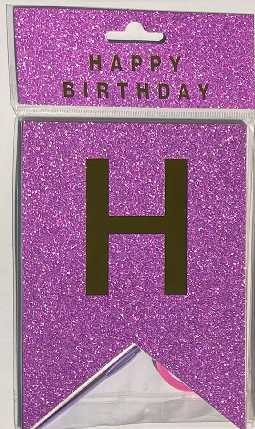 HAPPY BIRTHDAY fiesta de cumpleaños en inglés diseño diagonal de bandera de cola de mermaid letras banderas de color