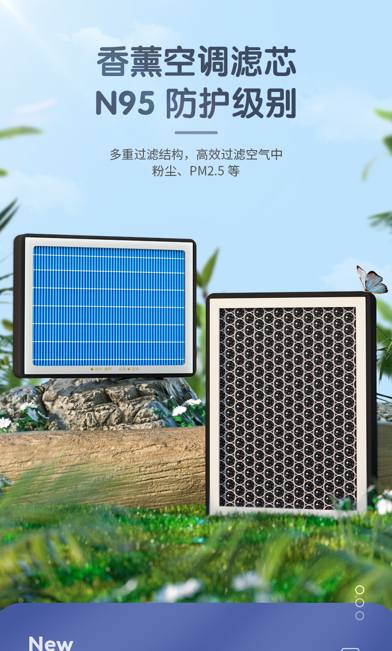 Aromatherapy air conditioning filter, compatible with Volkswagen Magotan air filters and original B8/B7 car activated carbon filters