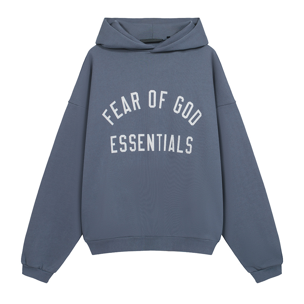 24FW nuevo FOG ESSENTIALS letra impresa lavado con agua hacer vieja suelta sudadera con capuz camisa con capuz casual