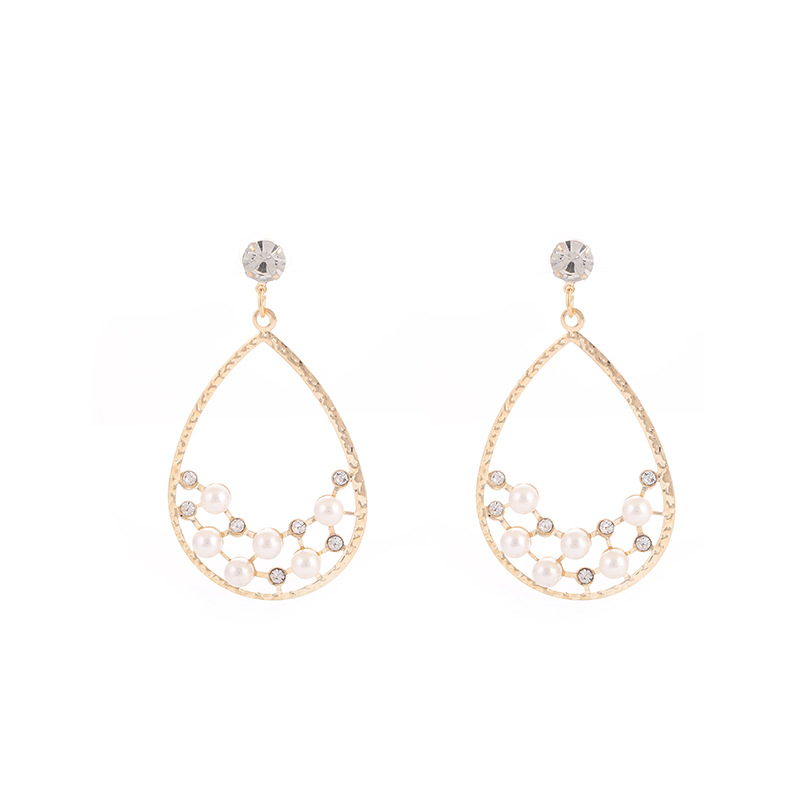 Creative Drop-shaped Alloy Acrylic Pearls Earrings display picture 1