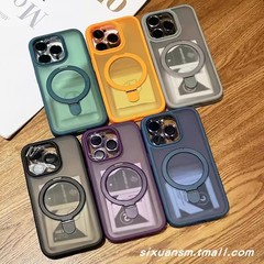 iPhone17promax に適した目に見えないホルダーつや消し磁気電話ケース Apple 16 肌の感触のオールインクルーシブ保護カバー