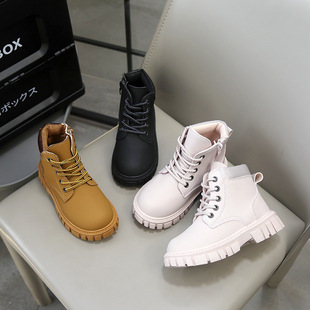Boots for Women, Kidsren's Spring & Fall 2025 New Little Girls' Leather Boots, Boys' Medium and Large Kidsren's Rhubarb Boots, Short Boots