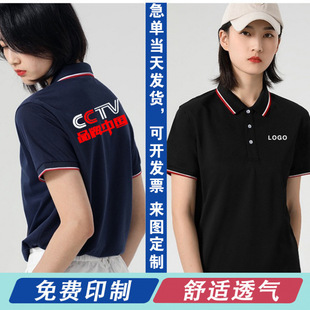 Summer Lapel Polo Shirt Custom Work Clothes Printed with Logo Group Cultural Shirt Men's Work Clothes Short-Sleeved Corporate T-Shirt