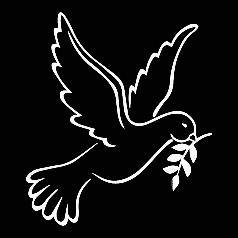 조각 - 날아다니는 비둘기 잎 - 흰색