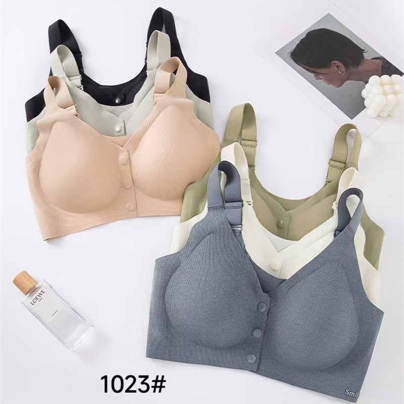 Traceless Beauty Back Front Buckle plus size Underwear for Middle-aged Mothers Women's Rimless Gathering Anti-sagging Breastfeeding Bra for Women