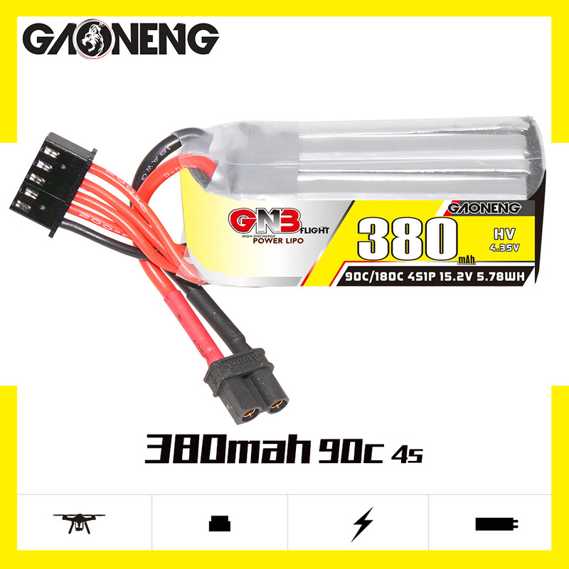 GNB High Energy 380mAh 4S 15.2V 90C HV AirCraft Model Drone FPV EleCtriC Toy High Rate Lithium Battery
