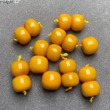 天然原矿蜜蜡老型桶珠单珠散珠隔珠佛珠手串单颗配珠琥珀手链配饰