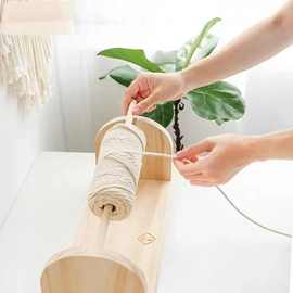 跨境木质线轴架可旋转毛线收纳架编织辅助工具绕线轴毛线整理架