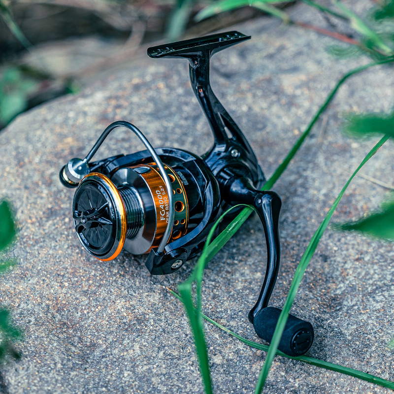 Carrete de pesca giratorio con manivela totalmente metálica, carrete de pesca con cabezal metálico, carrete para línea de pesca, carrete para señuelos, carrete para caña de mar, carrete de pesca para pesca en mar y pesca en roca, transfronterizo.