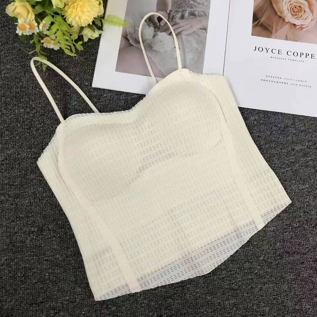 Nuevo pegatino belleza de la espalda de la niña chaleco sin marcas sin anillo de acero bra de yoga ropa interior deportiva mujer al por mayor
