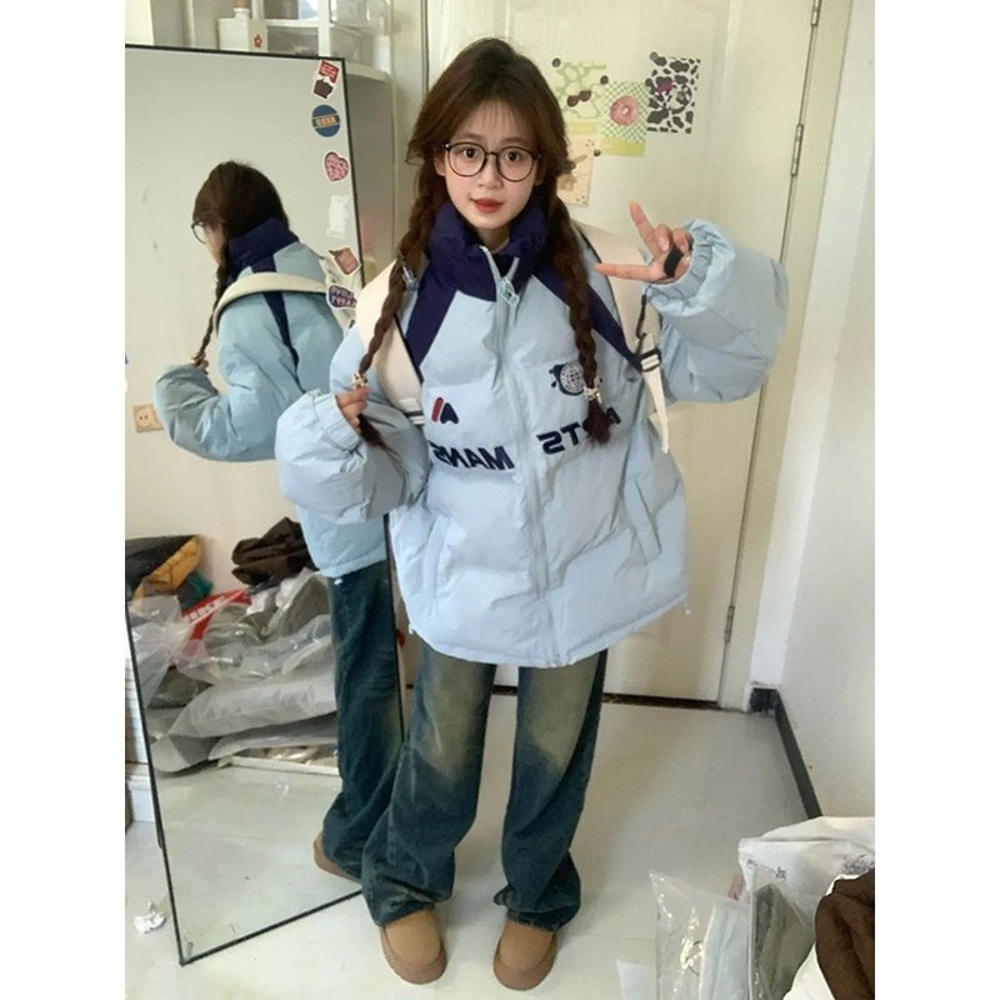 베이스 셔츠 미국식 빈티지 두꺼운 코튼 패딩 재킷 따뜻한 재킷 조끼 빵 코튼 패딩 재킷 다운 코튼 의류 귀여운