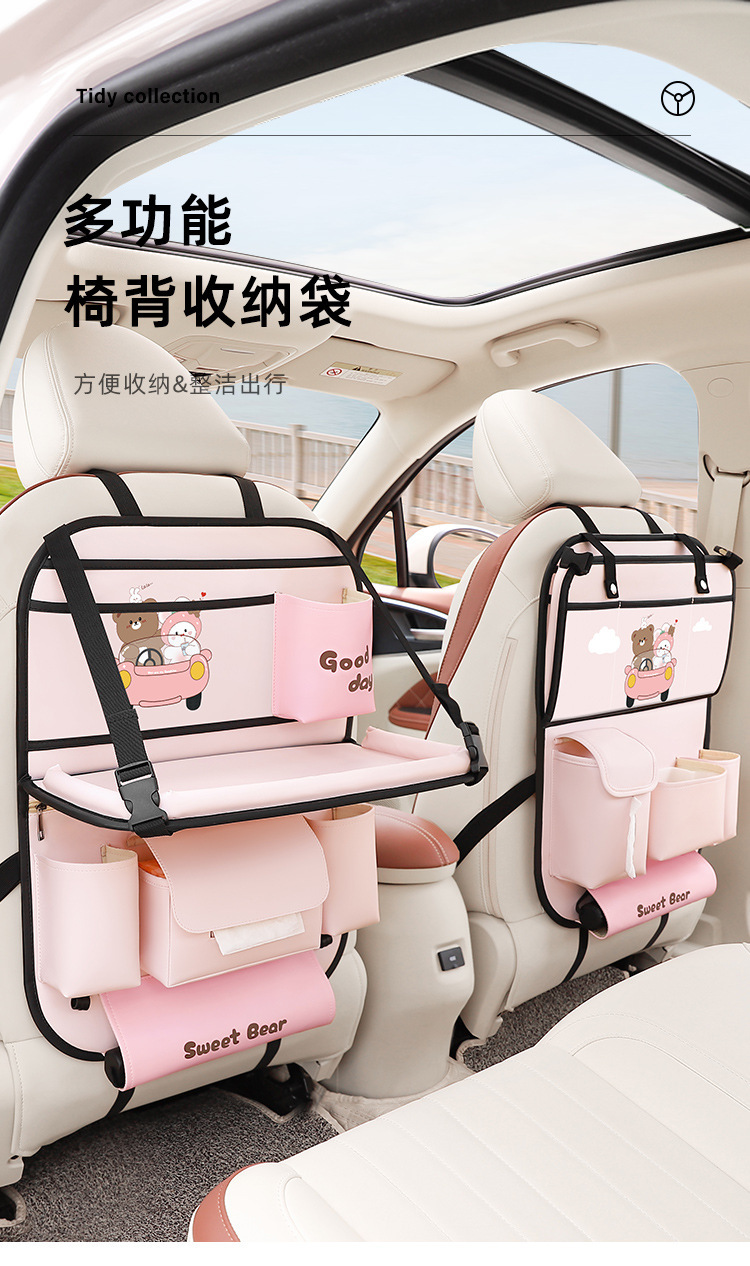 Car Foldableing Table Car Seat Back Storage Bag Hanging Bag Car Seat Back Storage Rack Car Rear Seat Storage