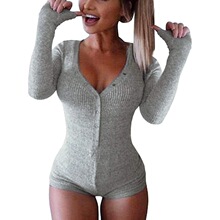 P 42545 Single Button Knit Jumpsuit ��V������ ŷ���羳