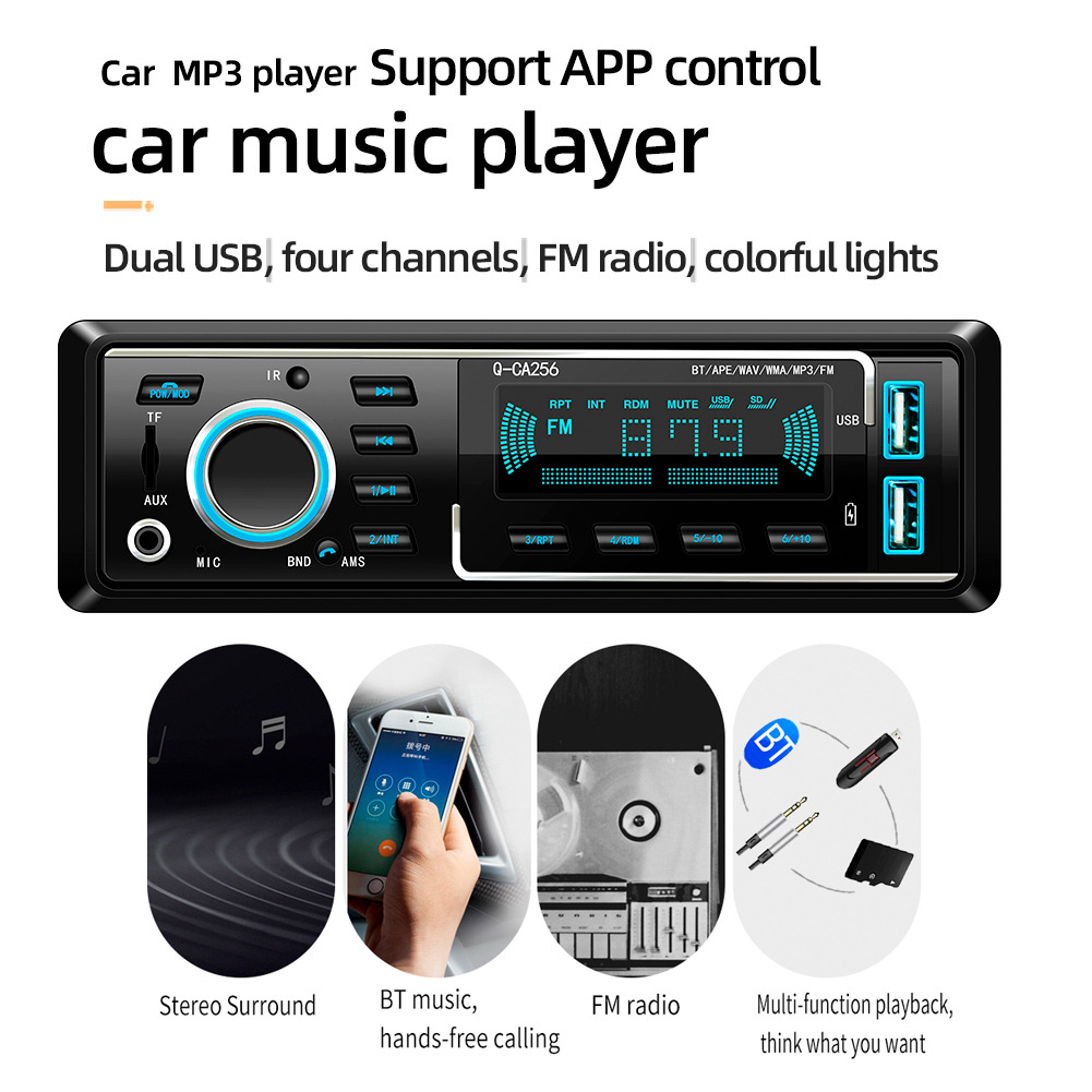 Carga transfronteriza MP3 coche reproductor Bluetooth manos libres TF tarjeta de radio anfitrión gran precio especial