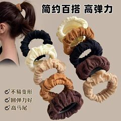 褶皱毛巾粗高弹圈无接缝发圈女扎高马尾丸子头发绳不伤发皮筋发饰