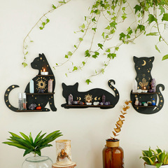 Alibaba.com Exclusive Animal Cat-Shaped Wooden Wall Crystal Storage Shelf Home Stay Furniture Decor Craft