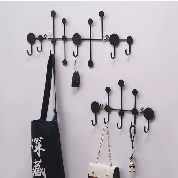 Nórdico sin perforación en la puerta gancho de llave árbol creativo hoja decoración tienda de ropa probador casa de familia perchero gancho