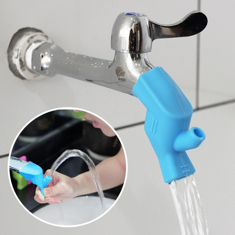 Silicone faucet extender, connector water channel splash-proof water guide extender basin hand washing device