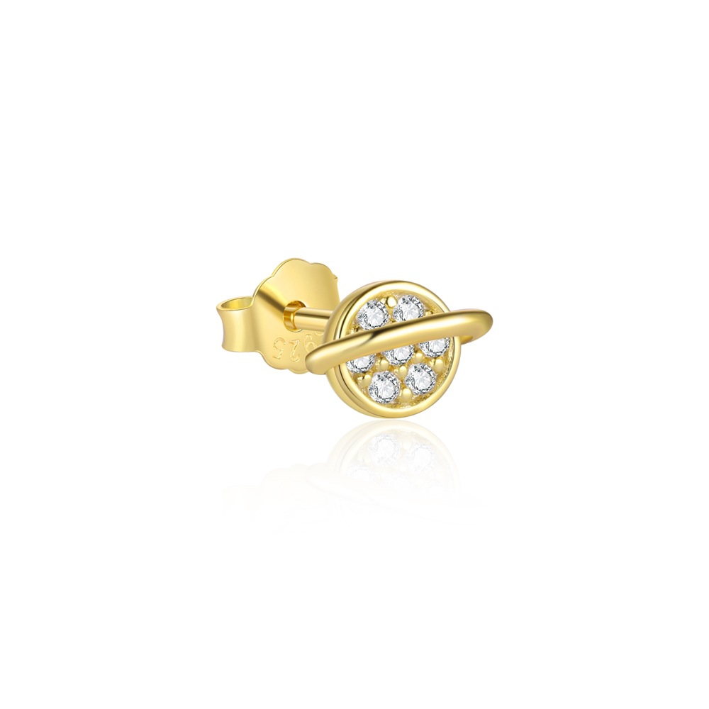 2g Weight Long-Lasting Plated Gold Plating Process 925 Sterling Silver Ear Needle Material 18K Real Gold Plated Plating Material Zircon Inlay Material Small Stud Earrings Classification 1 Piece, 1 Pair Quantity Casual, Daily Occasion 925 Sterling Silver Material Star, Moon, Heart Shape Pattern Women's Gender Basic, Simple Style Style 925 Sterling Silver Star Moon Heart Shape Zircon Small Stud Earrings 3