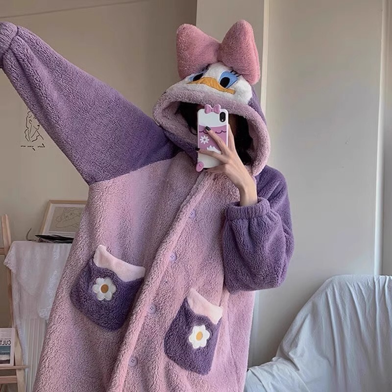 Special Offer!! Donald Duck Women's Winter Coral Fleece Thickened Sleepwear 2026 Home Wear Nightgown Special Offer!! Donald Duck Women's Winter Coral Fleece Thickened Sleepwear 2026 Home Wear Nightgown