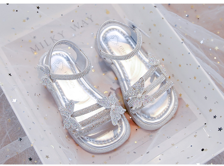 Glittriga prinsess sandaler för flickor mjuka barnskor_voghion.com