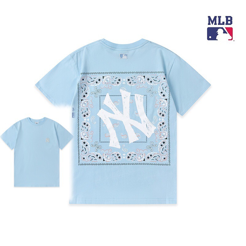 クロスボーダー MLB&NY ベーシックプリント高品質レディース T メンズ半袖コレクション共同ブランドの純綿通気性ボトリングシャツ|undefined