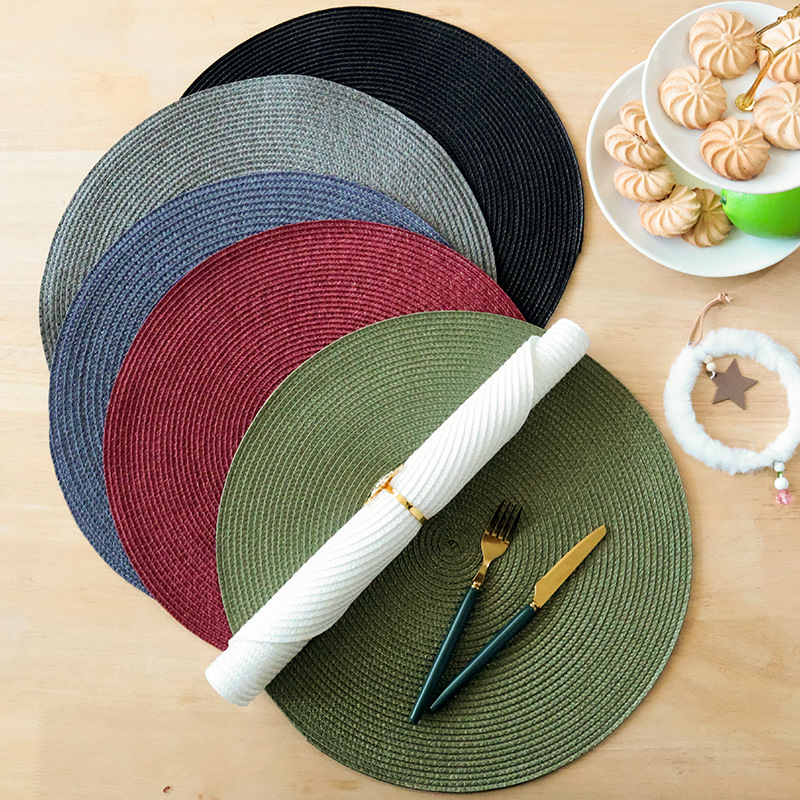 Cross-Border Supply Pp Placemats Are Sold in Stock, Plain Insulation Mats, Tableware, Environmentally Friendly, Food-Grade, Non-Slip and Durable