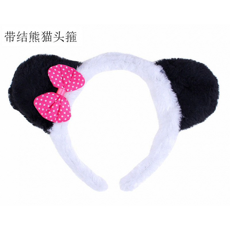 1 6 1 espectáculo de dibujos animados animales cabeza de peluche tocado cabello gato vaca tigre oveja orejas de conejo