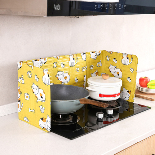 New oil baffle kitchen cooking insulation anti-splash oil gas stove aluminum foil baffle household easy-to-clean oil barrier
